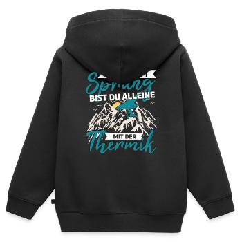 Drachenfliegen Hängegleiter - Kinder Premium Organic Zip Hoodie - Schwarz - Hinten - AI Model Kid Male (0cm)