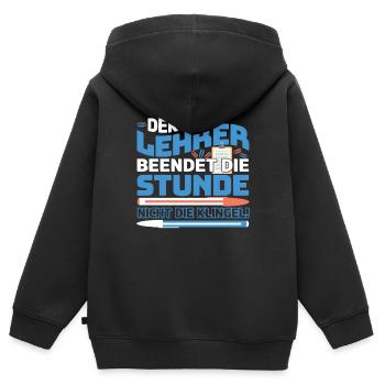 Lehrer Lehramt Student - Kinder Premium Organic Zip Hoodie - Schwarz - Hinten - AI Model Kid Male (0cm)