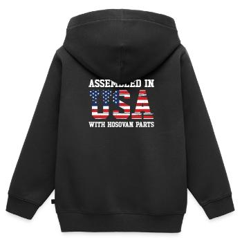 Kosovar American Patriot États-Unis - Sweat Premium à capuche zippé enfant bio - noir - Dos - AI Model Kid Male (0cm)