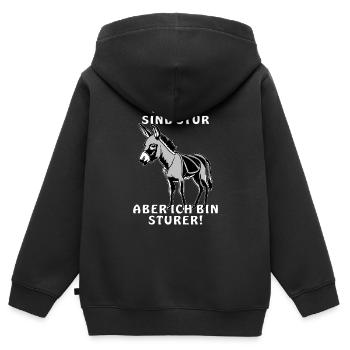 ESEL SIND STUR - Kinder Premium Organic Zip Hoodie - Schwarz - Hinten - AI Model Kid Male (0cm)