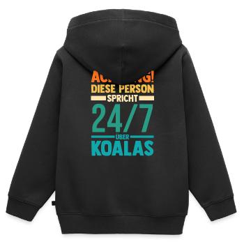 Koalabär Koala - Kinder Premium Organic Zip Hoodie - Schwarz - Hinten - AI Model Kid Male (0cm)