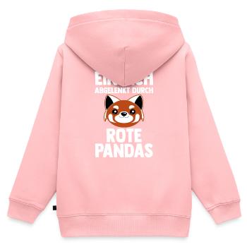 Roter Panda - Kinder Premium Organic Zip Hoodie - Rosa - Hinten - AI Model Kid Female (0cm)