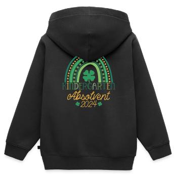 Kindergarten Absolvent 2024 Regenbogen Einschulung - Kinder Premium Organic Zip Hoodie - Schwarz - Hinten - AI Model Kid Male (0cm)