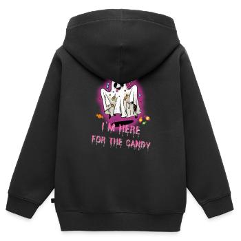 I'm here for the candy - Kids Premium Organic Zip-up Hoodie - black - Back - AI Model Kid Male (0cm)