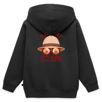 Safari Staff Zoo Keeper Thème - Sweat Premium à capuche zippé enfant bio - noir - Dos - AI Model Kid Male (0cm)
