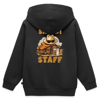 Safari Staff Zoo Keeper Thème - Sweat Premium à capuche zippé enfant bio - noir - Dos - AI Model Kid Male (0cm)