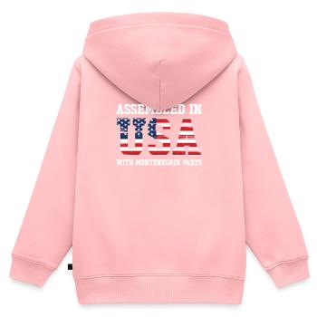 Montenegrin American Patriot USA Grown Montenegro - Kids Premium Organic Zip-up Hoodie - rose - Back - AI Model Kid Female (0cm)