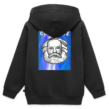 CHEMNITZ - Kinder Premium Organic Zip Hoodie - Schwarz - Hinten - AI Model Kid Male (0cm)