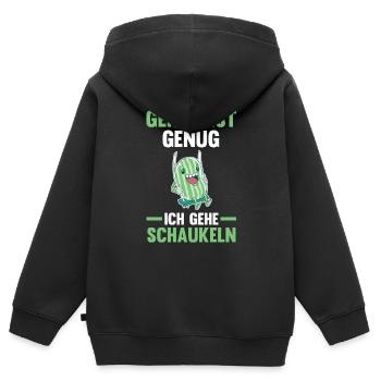 Wassermelone Genug Ist Genug Ich Gehe Schaukeln - Kinder Premium Organic Zip Hoodie - Schwarz - Hinten - AI Model Kid Male (0cm)