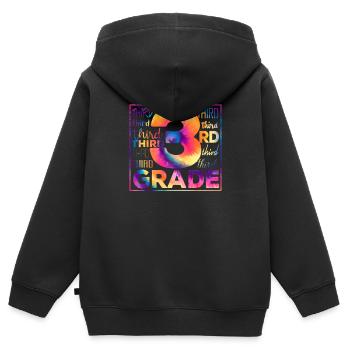 Tie Dye 3. Klasse Drittes Typografie-Team Schüler - Kinder Premium Organic Zip Hoodie - Schwarz - Hinten - AI Model Kid Male (0cm)