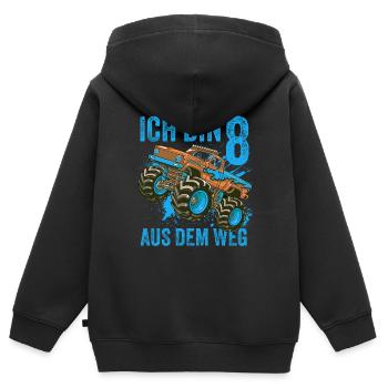 8 Jahre Jungen 8. Geburtstag Geschenk Acht - Kinder Premium Organic Zip Hoodie - Schwarz - Hinten - AI Model Kid Male (0cm)