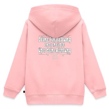 Deine Einstellung entscheidet über deine Richtung - Kinder Premium Organic Zip Hoodie - Rosa - Hinten - AI Model Kid Female (0cm)