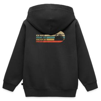 Ich Mag Bäume Die Halten Die Fresse - Kinder Premium Organic Zip Hoodie - Schwarz - Hinten - AI Model Kid Male (0cm)