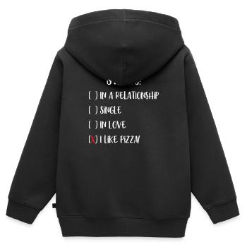 Statut de la pizza - Sweat Premium à capuche zippé enfant bio - noir - Dos - AI Model Kid Male (0cm)