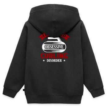 J’ai un trouble obsessionnel du curling - Sweat Premium à capuche zippé enfant bio - noir - Dos - AI Model Kid Male (0cm)