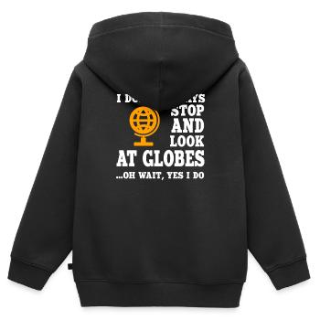 Geografie - Kinder Premium Organic Zip Hoodie - Schwarz - Hinten - AI Model Kid Male (0cm)