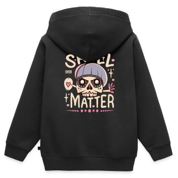 Skull Skull Skulls Skull Saying - Kids Premium Organic Zip-up Hoodie - black - Back - AI Model Kid Male (0cm)
