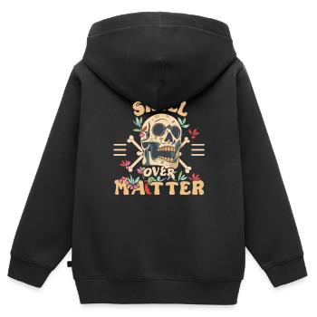 Skull Skull Skulls Skull Saying - Kids Premium Organic Zip-up Hoodie - black - Back - AI Model Kid Male (0cm)