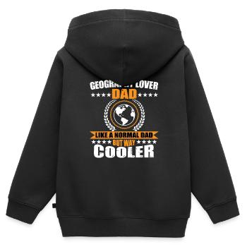 Lustiger Geografie Liebhaber Papa - Kinder Premium Organic Zip Hoodie - Schwarz - Hinten - AI Model Kid Male (0cm)