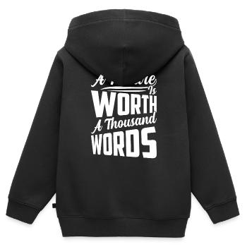 A Picture Is Worth A Thousand Words Photography - Kinder Premium Organic Zip Hoodie - Schwarz - Hinten - AI Model Kid Male (0cm)