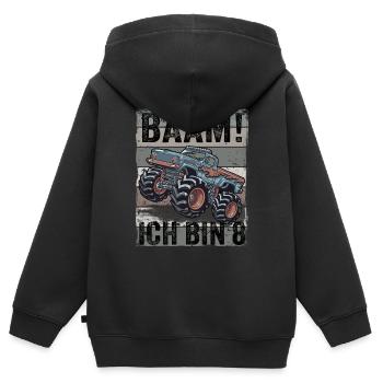 8 Jahre Jungen 8. Geburtstag Geschenk Acht - Kinder Premium Organic Zip Hoodie - Schwarz - Hinten - AI Model Kid Male (0cm)