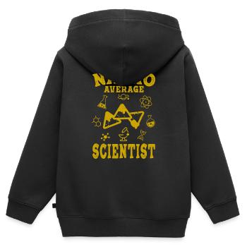 Wissenschaftler lustig Wissenschaft Wissenschaft Nacho Durchschnitt - Kinder Premium Organic Zip Hoodie - Schwarz - Hinten - AI Model Kid Male (0cm)