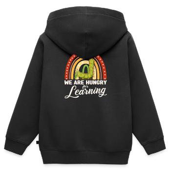 Nous avons soif d’apprendre Funny rainbow - Sweat Premium à capuche zippé enfant bio - noir - Dos - AI Model Kid Male (0cm)