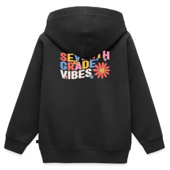 Seventh Grade Vibes 7th Grade Team Retro 100 Day - Sweat Premium à capuche zippé enfant bio - noir - Dos - AI Model Kid Male (0cm)