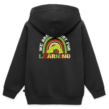 Nous avons soif d’apprendre Funny rainbow - Sweat Premium à capuche zippé enfant bio - noir - Dos - AI Model Kid Male (0cm)
