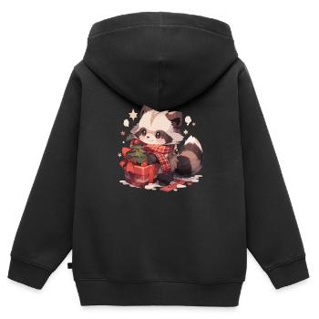 Waschbär Waschbären Waschbär Baby Wachbären - Kinder Premium Organic Zip Hoodie - Schwarz - Hinten - AI Model Kid Male (0cm)