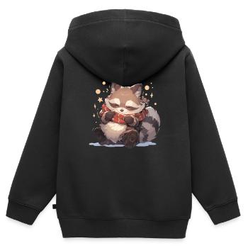 Waschbär Waschbären Waschbär Baby Wachbären - Kinder Premium Organic Zip Hoodie - Schwarz - Hinten - AI Model Kid Male (0cm)