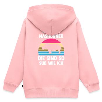 Nashorn - Kinder Premium Organic Zip Hoodie - Rosa - Hinten - AI Model Kid Female (0cm)