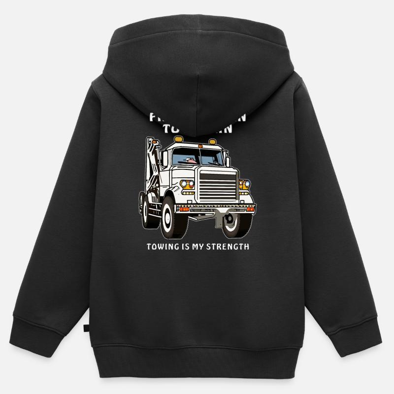 DÉPANNEUSE DE BROKEN À ROLLIN - Sweat Premium à capuche zippé enfant bio - noir