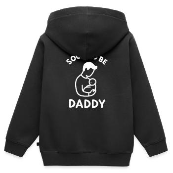 Bald Papa - Kinder Premium Organic Zip Hoodie - Schwarz - Hinten - AI Model Kid Male (0cm)