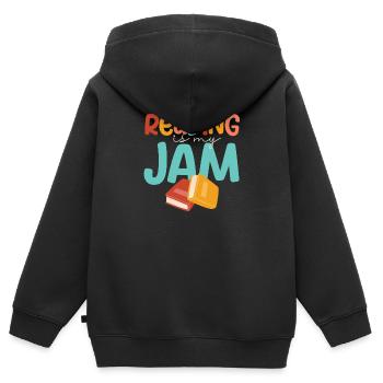 Reading is my passion Funny teacher - Kids Premium Organic Zip-up Hoodie - black - Back - AI Model Kid Male (0cm)