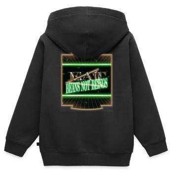 geek happy sayings animaux refuge pour animaux - Sweat Premium à capuche zippé enfant bio - noir - Dos - AI Model Kid Male (0cm)