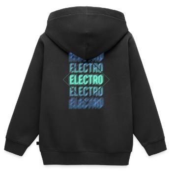 Electro Techno Trance Rave Party Festival - Kinder Premium Organic Zip Hoodie - Schwarz - Hinten - AI Model Kid Male (0cm)