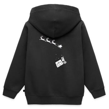 Santa Is Coming Geschenkeregen Weihnachten - Kinder Premium Organic Zip Hoodie - Schwarz - Hinten - AI Model Kid Male (0cm)