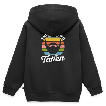Dieser Bart ist genommen lustig Valentinstag - Kinder Premium Organic Zip Hoodie - Schwarz - Hinten - AI Model Kid Male (0cm)