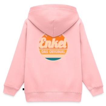 Opa Oma Enkelkind Enkel - Kinder Premium Organic Zip Hoodie - Rosa - Hinten - AI Model Kid Female (0cm)