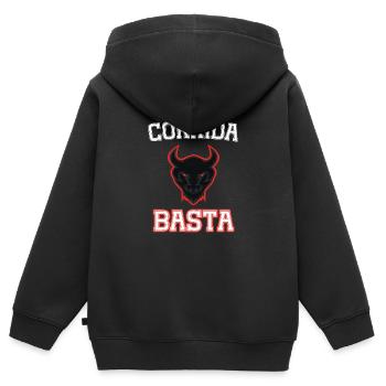 Stierkampf Basta - Kinder Premium Organic Zip Hoodie - Schwarz - Hinten - AI Model Kid Male (0cm)