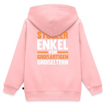 Opa Oma Enkelkind Enkel - Kinder Premium Organic Zip Hoodie - Rosa - Hinten - AI Model Kid Female (0cm)