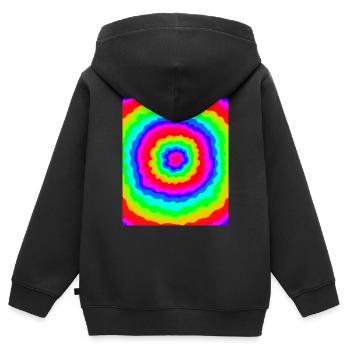 Flower Power - Kinder Premium Organic Zip Hoodie - Schwarz - Hinten - AI Model Kid Male (0cm)