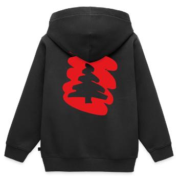 Weihnachtsbaum - Kinder Premium Organic Zip Hoodie - Schwarz - Hinten - AI Model Kid Male (0cm)