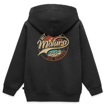 Matura 2024 Maturanten Matura Abschluss Geschenk - Kinder Premium Organic Zip Hoodie - Schwarz - Hinten - AI Model Kid Male (0cm)