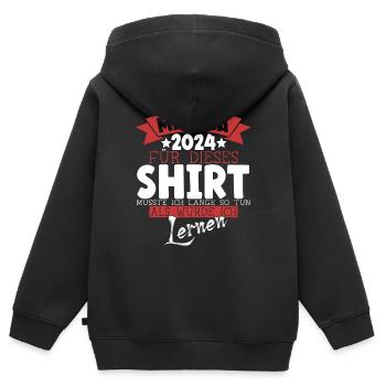 Matura 2024 Maturanten Matura Abschluss Geschenk - Kinder Premium Organic Zip Hoodie - Schwarz - Hinten - AI Model Kid Male (0cm)