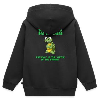 Turtle Slow Movers, Big Dreamers T-Shirt - Kids Premium Organic Zip-up Hoodie - black - Back - AI Model Kid Male (0cm)
