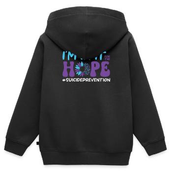 Mental Health Support Product Suicide Prevention - Kids Premium Organic Zip-up Hoodie - black - Back - AI Model Kid Male (0cm)