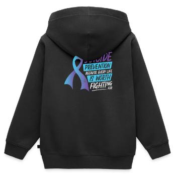 Mental Health Support Week Suicide Prevention - Kids Premium Organic Zip-up Hoodie - black - Back - AI Model Kid Male (0cm)