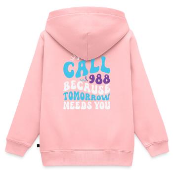 Bande de prévention du suicide : Sensibilisation à la - Sweat Premium à capuche zippé enfant bio - rose - Dos - AI Model Kid Female (0cm)